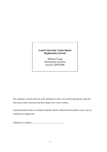 Leeds University Union Sports Registration System William