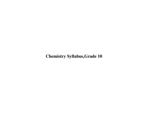 Chemistry Syllabus,Grade 10