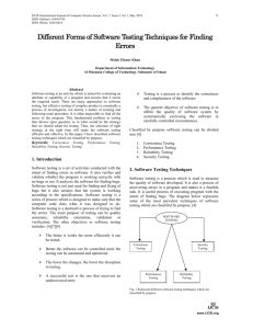 Different Forms of Software Testing Techniques for Finding Errors