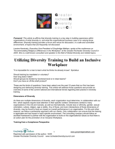 Utilizing Diversity Training to Build an Inclusive Workplace
