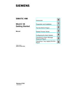 SIMATIC HMI WinCC - Process Control and Instrumentation