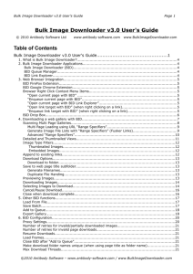 Bulk Image Downloader v3.0 User's Guide Table of Contents