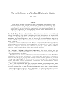The Mobile Browser as a Web-Based Platform for Identity