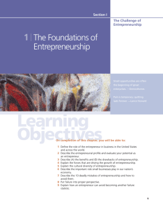 1 The Foundations of Entrepreneurship