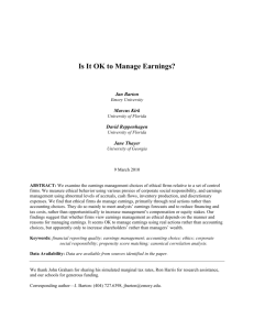 Is It OK to Manage Earnings?