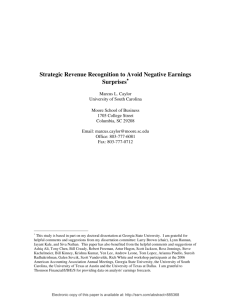 Strategic Revenue Recognition to Avoid Negative Earnings Surprises