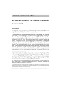 The Approach to European Law in German Jurisprudence Dieter H