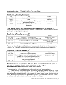 M488-MBA534: BRANDING – Course Plan