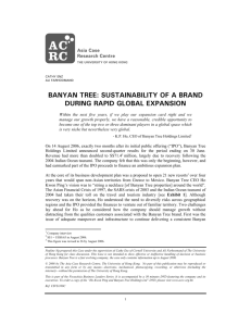 banyan tree: sustainability of a brand during rapid global expansion