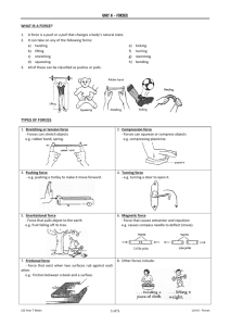 Forces and Pressure Notes