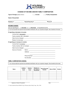 change of income and/or family composition