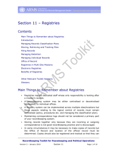 11. Registries - United Nations Archives and Records Management