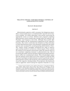 "Relative Checks": Towards optimal Control of Administrative Power