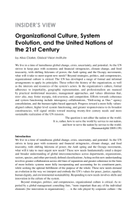Organizational Culture, System Evolution, and the United Nations of