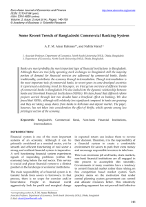 Some Recent Trends of Bangladeshi Commercial Banking System