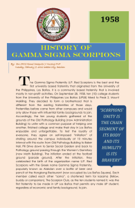 brief history of the gamma sigma scorpions 1958