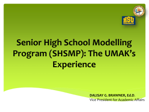 Senior High School Modelling Program (SHSMP): The UMAK's