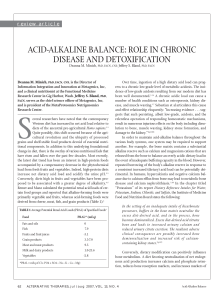 acid-alkaline balance: role in chronic disease and