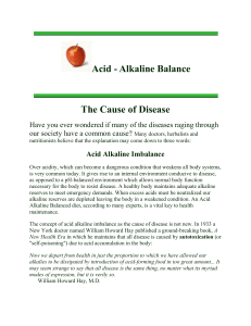 Acid - Alkaline Balance The Cause of Disease