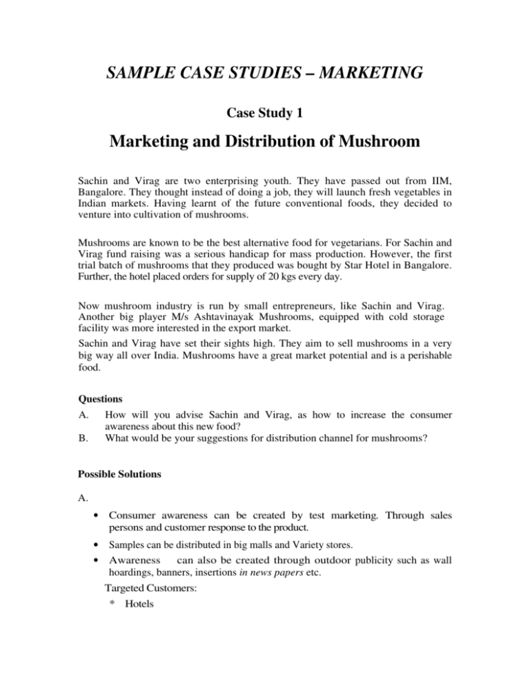 marketing and distribution of mushroom case study