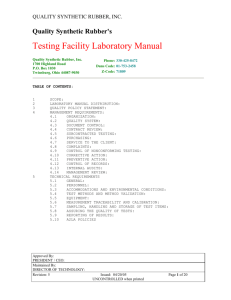 Testing Facility Laboratory Manual