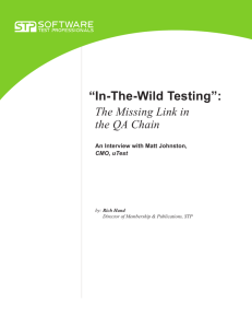 In-The-Wild Testing - Software Test Professionals