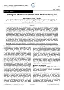 Working with IBM Rational Functional Tester: A Software Testing Tool