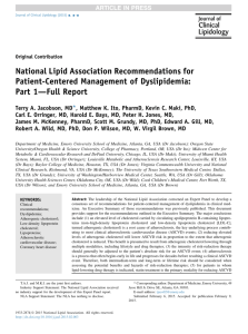 National Lipid Association Recommendations for Patient
