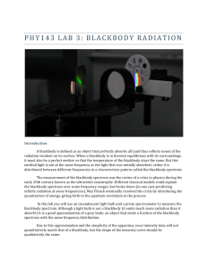 PHY143 LAB 3: BLACKBODY RADIATION