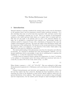 The Stefan-Boltzmann Law - Department of Physics