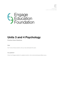 Unit 3 & 4 Psychology - Engage Education Foundation
