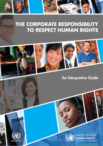 THE CORPORATE RESPONSIBILITY TO RESPECT HUMAN RIGHTS