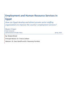 [Document Title] Employment and Human Resource Services in Egypt