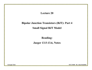 Lecture 20 Bipolar Junction Transistors