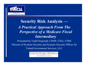 WEDI Security Risk Analysis