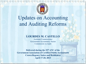 Updates on Accounting and Auditing Reforms