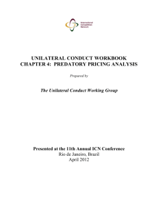 unilateral conduct workbook chapter 4: predatory pricing analysis