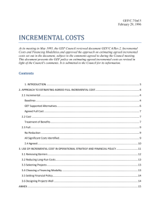 INCREMENTAL COSTS - Global Environment Facility