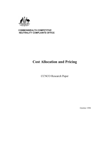 Cost Allocation and Pricing