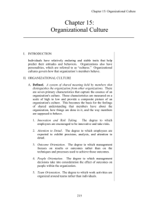 15: Organizational Culture