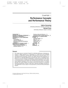Performance Concepts and Performance Theory