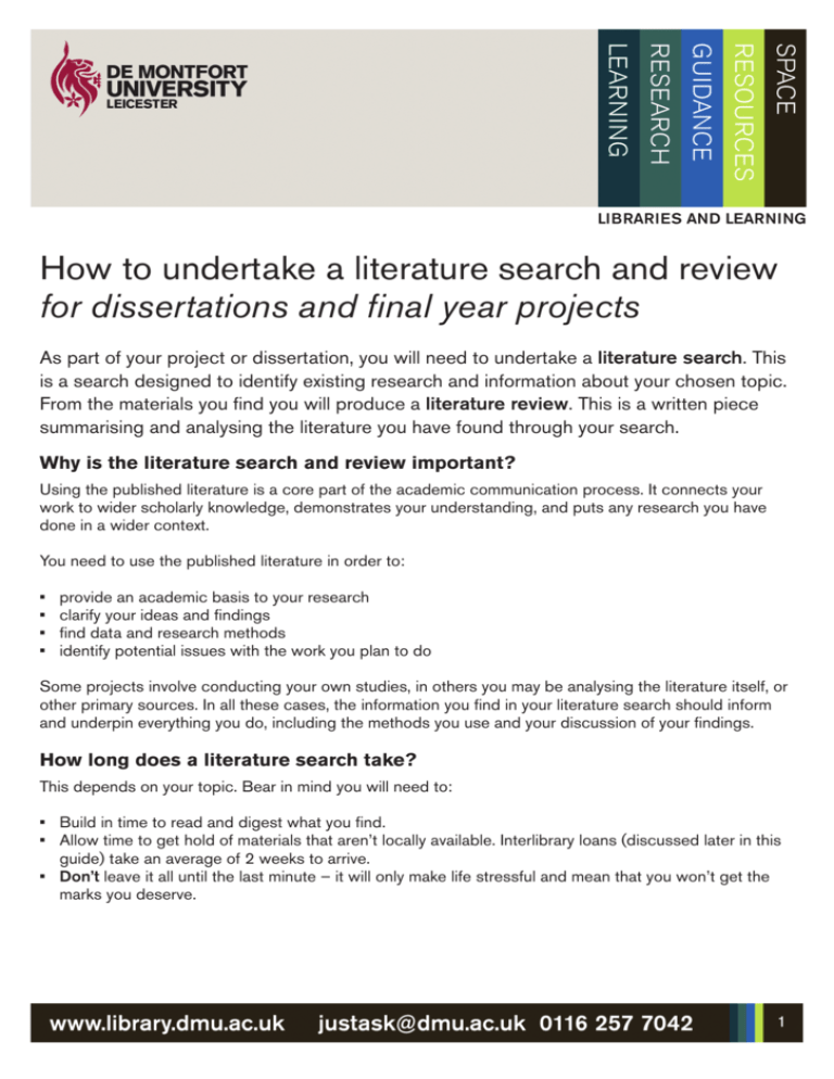 why undertake a literature review