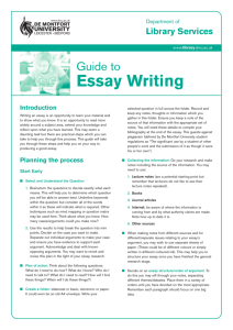 Guide to Essay Writing - De Montfort University Library