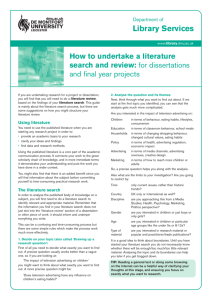 How to undertake a literature search and review