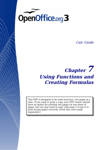 Chapter 7 Using Functions and Creating Formulas