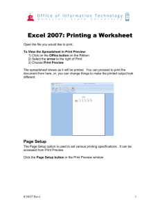Excel 2007: Printing a Worksheet