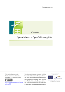 Spreadsheets – OpenOffice.org Calc