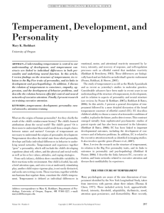 Temperament, Development, and Personality