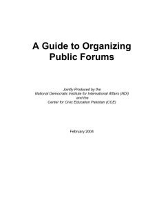 A Guide to Organizing Public Forums