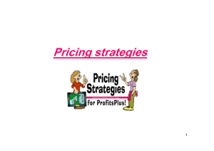 Pricing strategies new